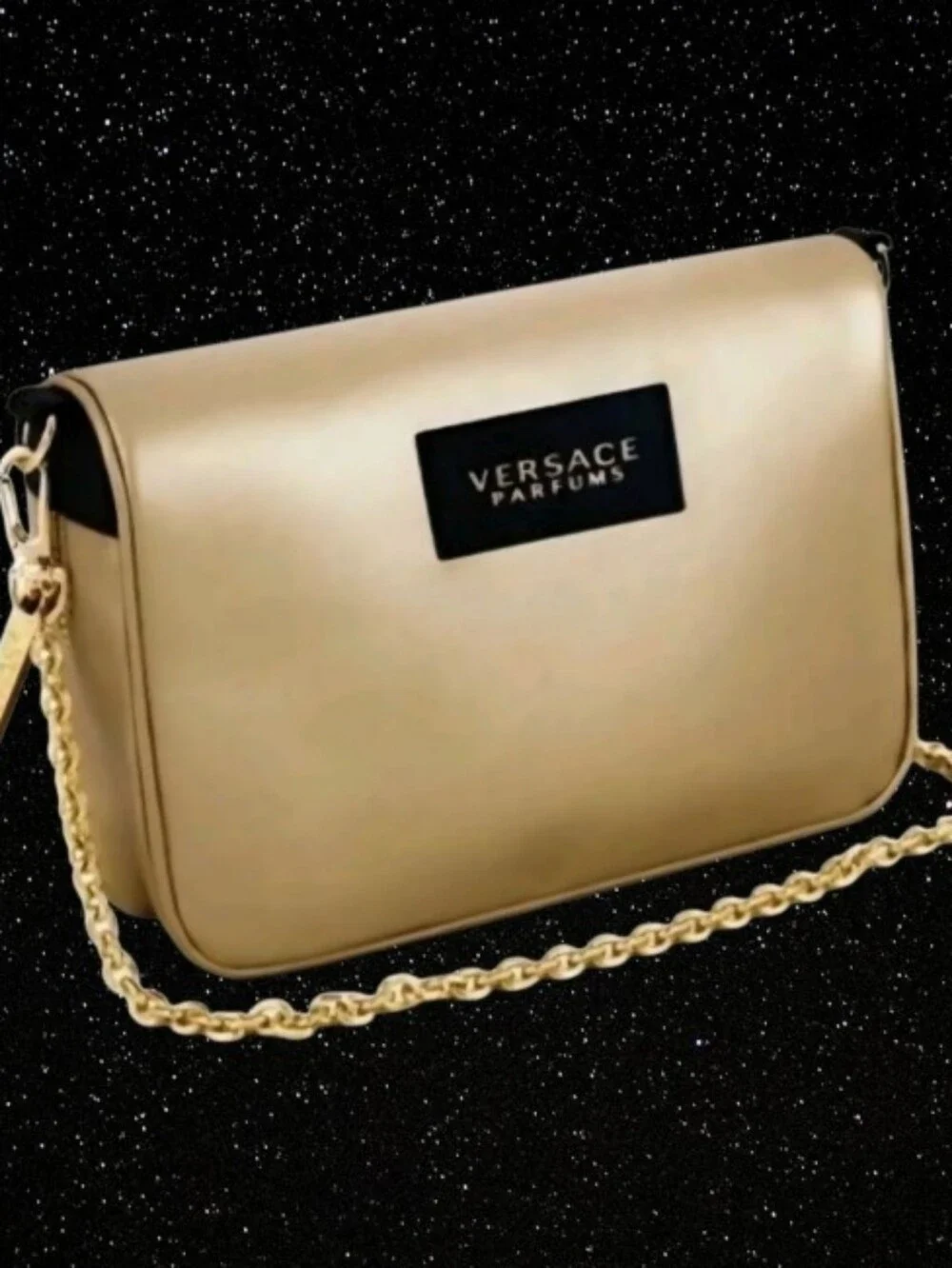 Metallic Logo Pouch Crossbody Versace Parfums Collection (Gold 💛) & Dust Bag